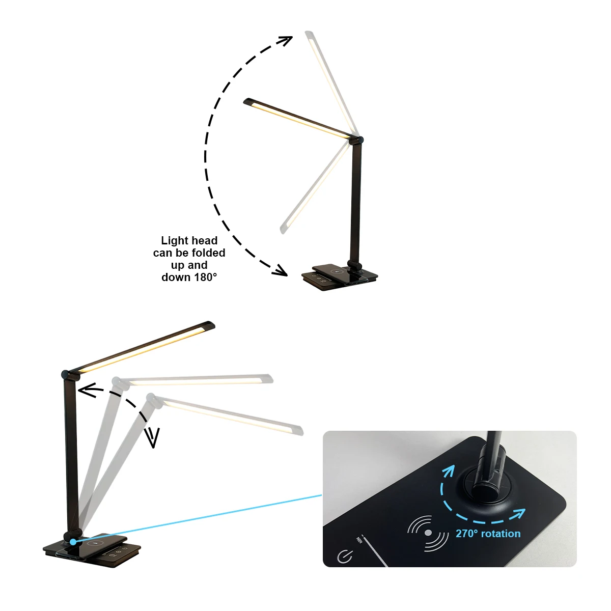 Hot Selling LED Desk Lamp Charging Adjustable Night Light