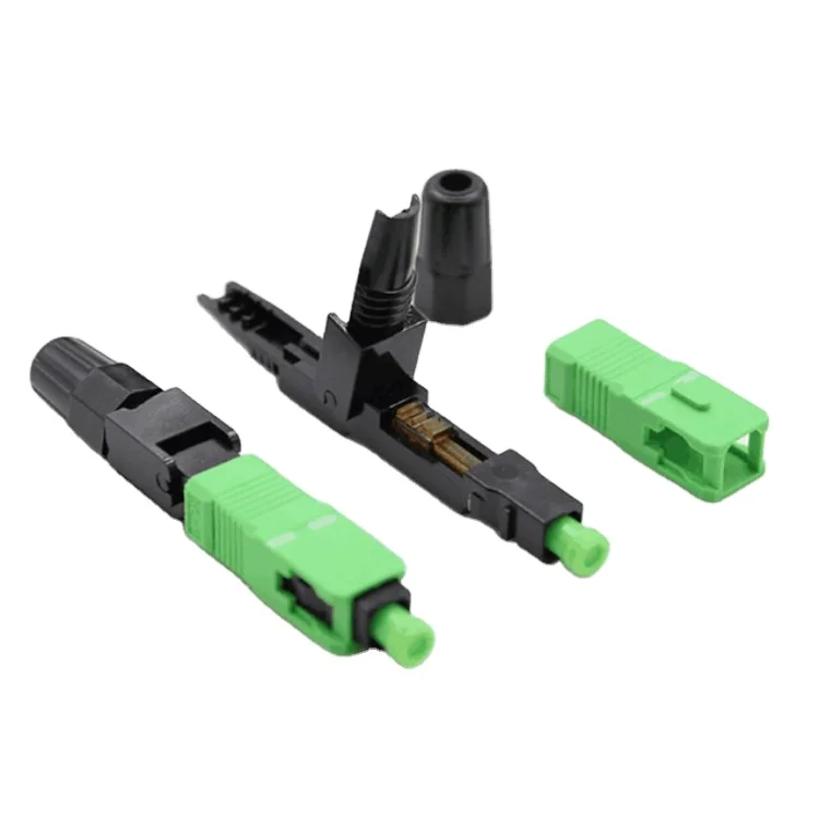 FTTH Optical Fiber SC APC/UPC SM Quick optical fiber fast connectors for Telecommunication solution network
