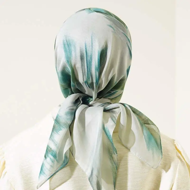 New Arrival Printed Square Scarf Chiffon  Hijab Fashion Women New Arrivals 110*110cm Muslim Hijab