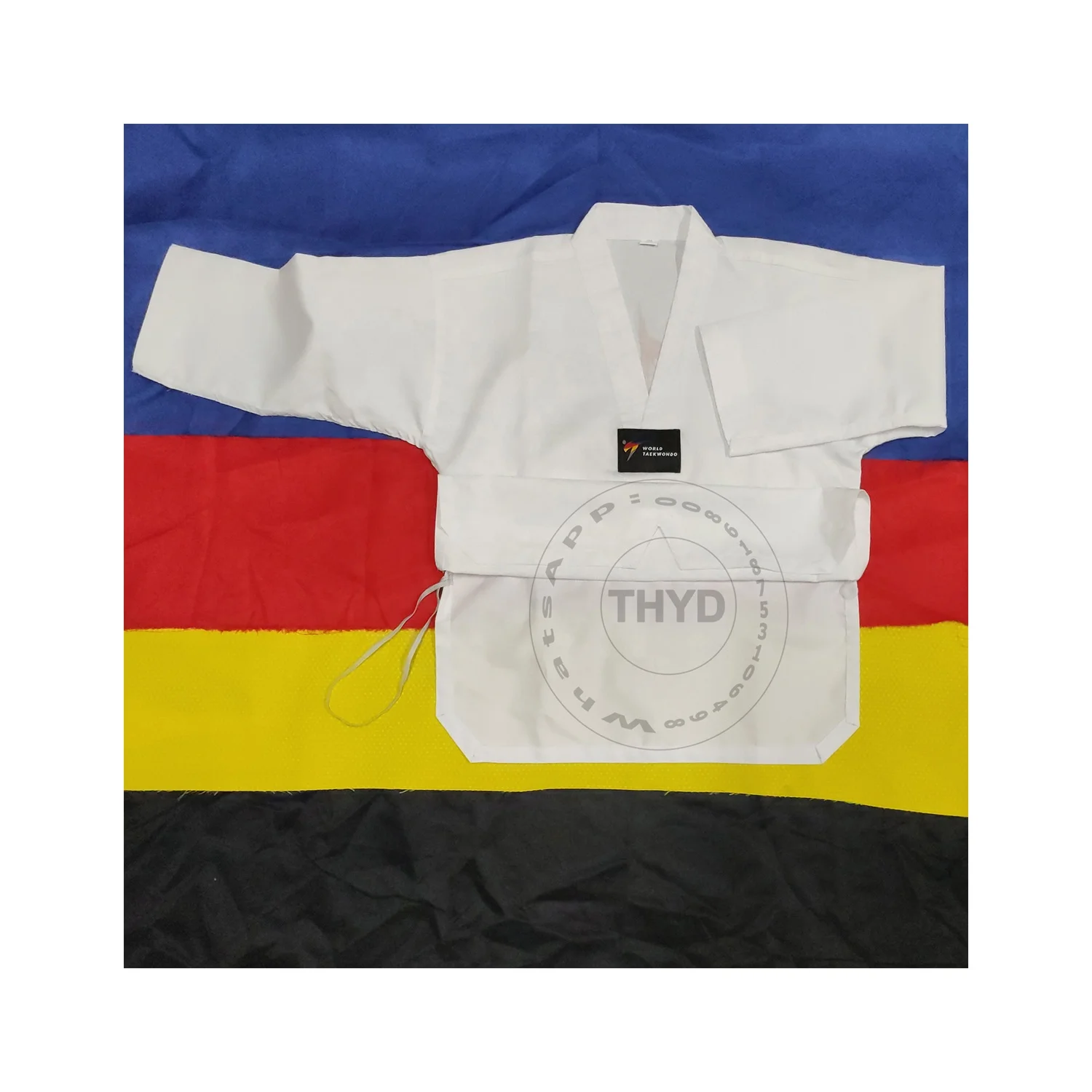 Gyeorugi WTF Professional Vertical stripes White Collar Taekwondo Uniform taekwondo dobok