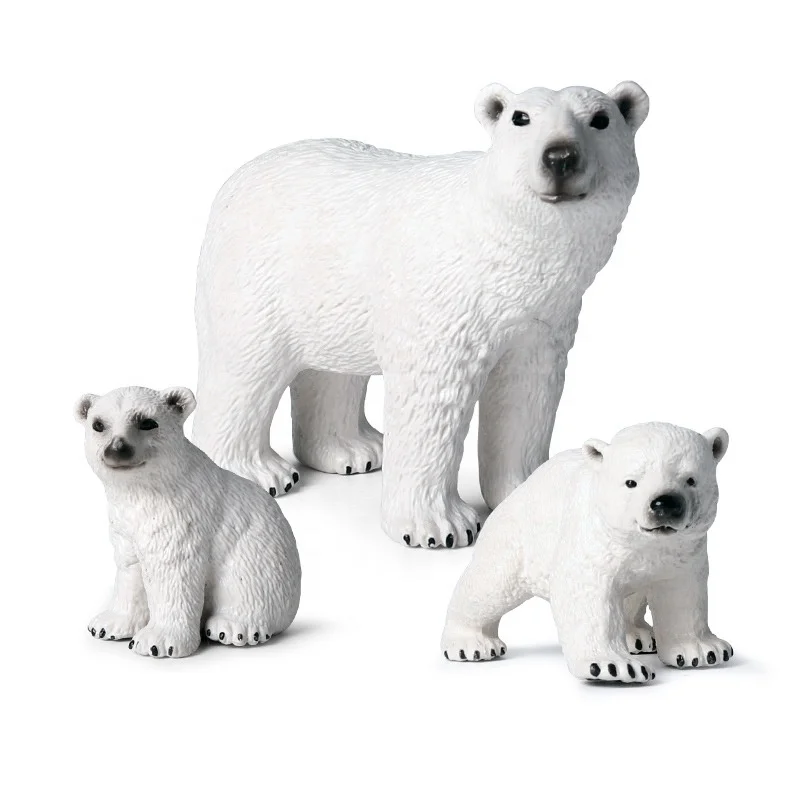 Plastic 3D Arctic Animal Home Aquarium Decor Garden Landscape Realstic Figure Model Polar Bear