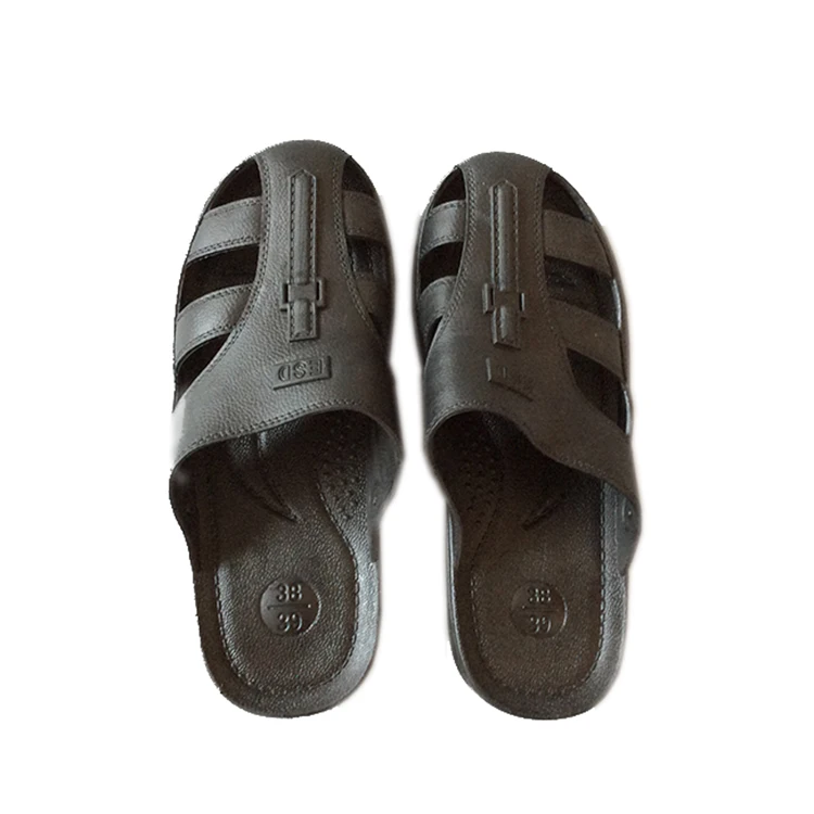 Non-slip Unisex Washable Cleanroom Working Black Soft SPU 6holes ESD Antistatic Slipper
