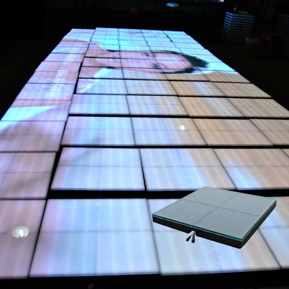 High resolution LED TV P10 laminate dance floor for plaza hotel big screen hd tv wedding decoration