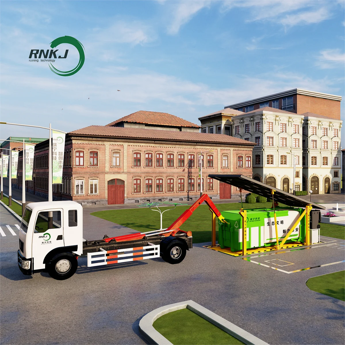 RNKJ Buried type Waste compactor Trash can Removable garbage compressed container