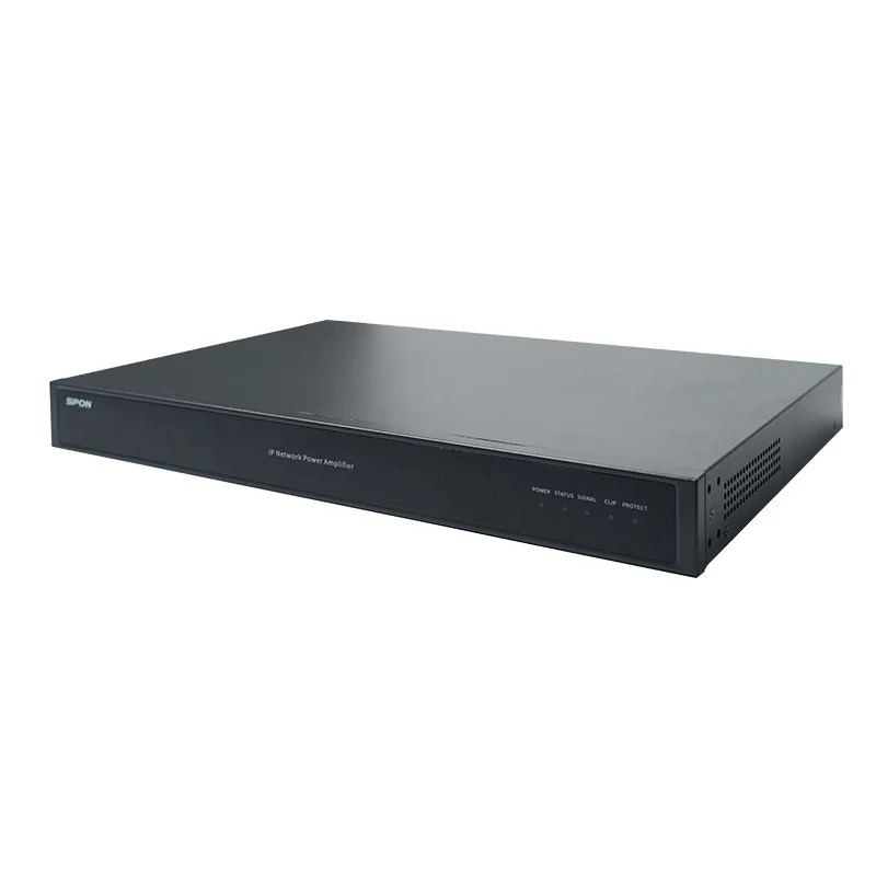 High Power Paging IP SIP PA System 1U Rack-mount Integrated Amplifier with Offline Broadcasting function