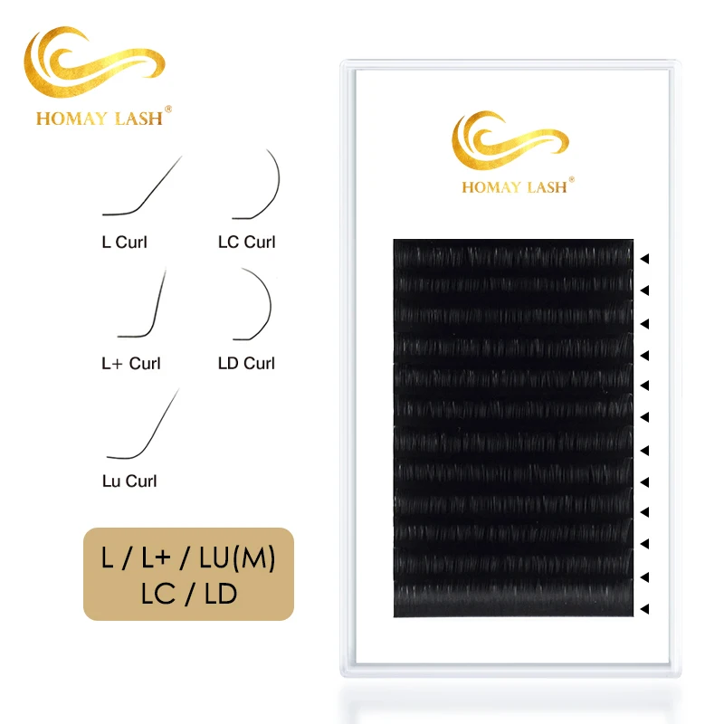 0.05 0.07 L L+ LC LD M curl 20mm individual lash extension lash trays faux mink cashmere volume eyelash extension lash trays