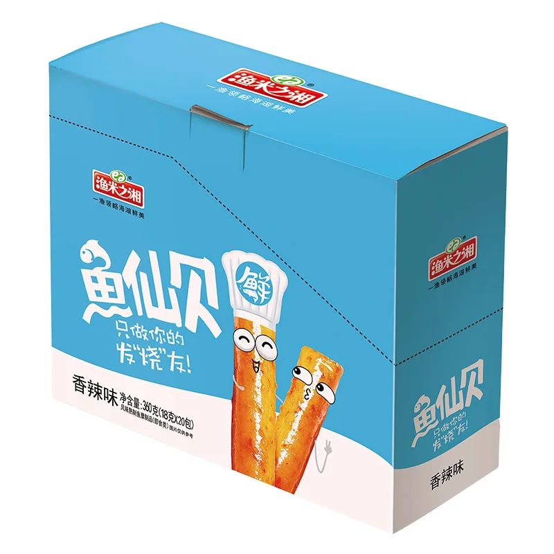 Yumi Xiang box fish fairy shell 360g spicy barbecue flavor domestic soft bomb snacks cross-border hot products