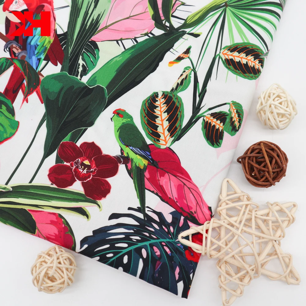 hawaii design custom printed 100 cotton stock poplin fabric for t shirt cotton