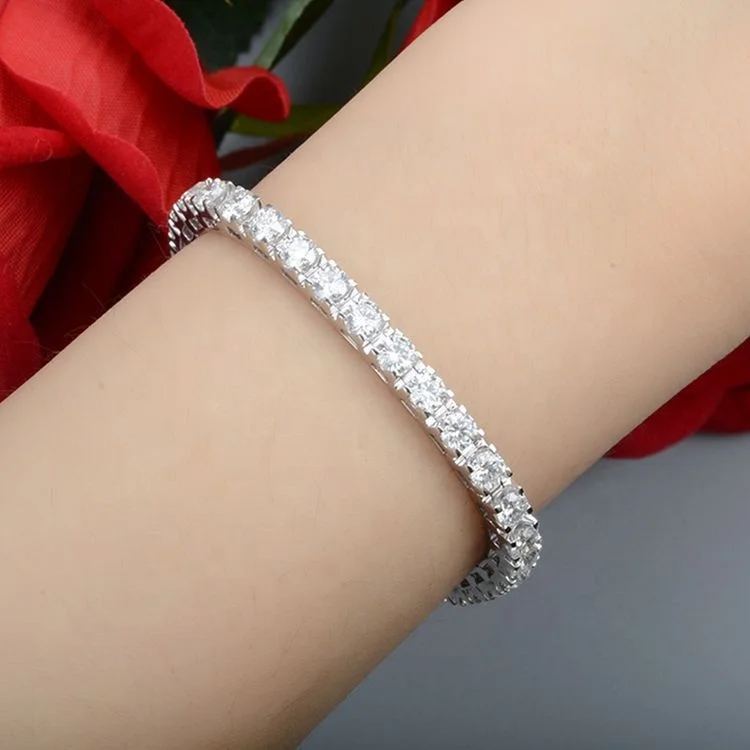 3.5mm 0.2ct lab diamond bling Fine jewelry 18k solid gold  tennis Bracelet
