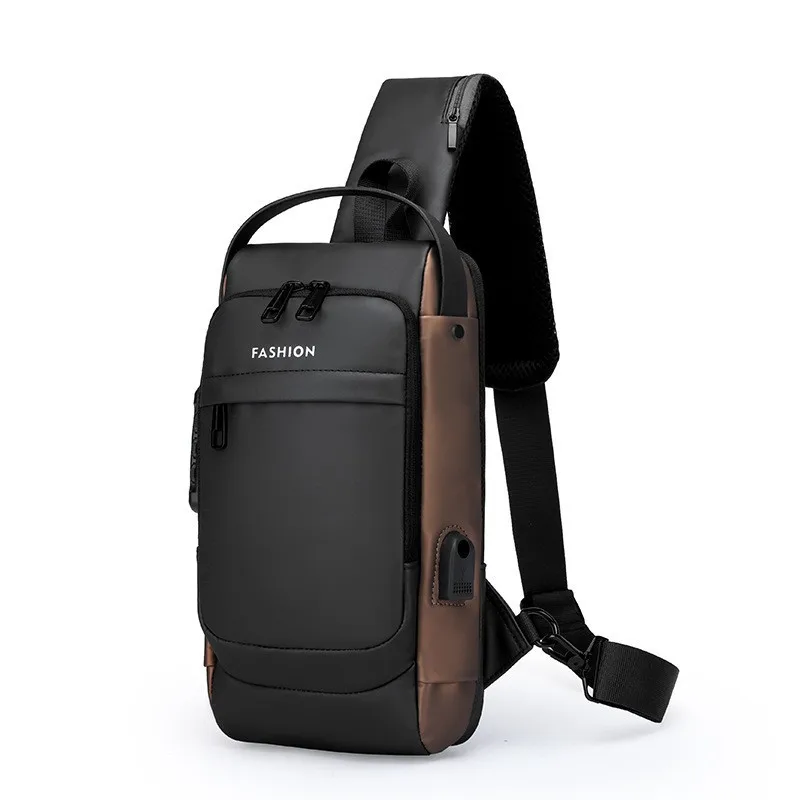 Factory Price Anti theft Chest Shoulder Bag Men Cross body Shoulder With USB Charging Port
