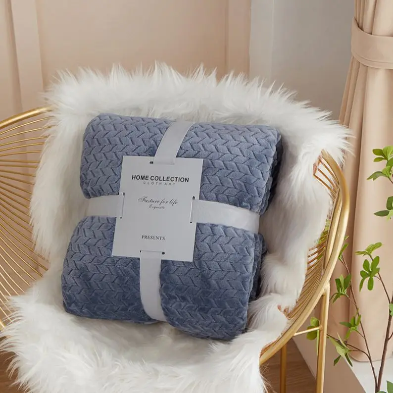 WW-789 Premium Quality Coral Custom Super Soft Fleece Throw Gift Conditioning Blanket Solid Color