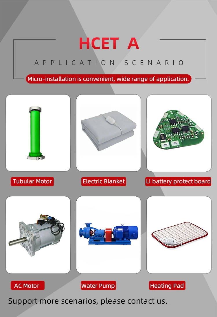 HCET-A TB02-bb8d Metal Casing Tubular Motor Temperature Switch Thermal Protector protection thermal switch