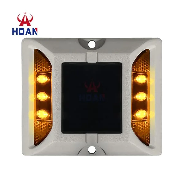 Waterproof IP68 amber LED Road Stud Light 6 LED Glow Reflective led Cat Eyes flashing Aluminum Solar Road Stud for road
