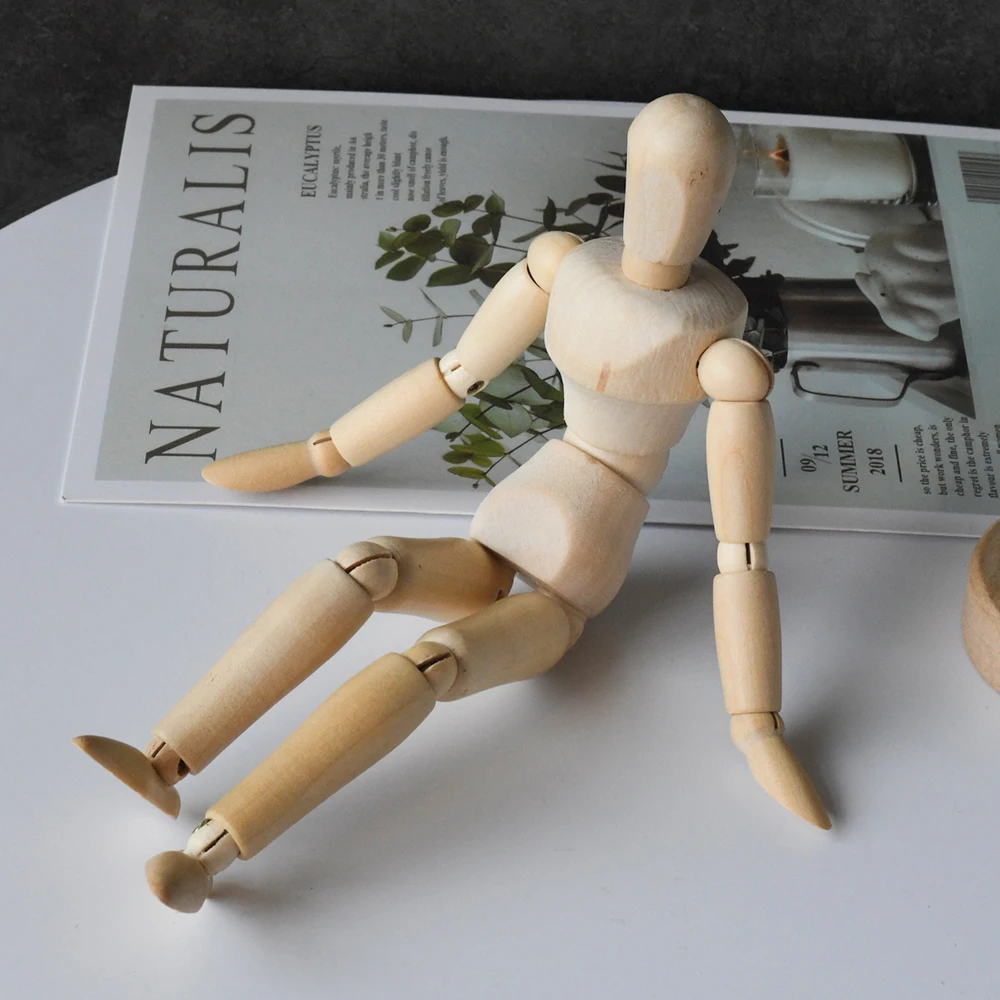 8 Inch 20CM Artist Drawing Flexible Jointed Wooden Human Body Manikin for Comic Sketching and Art Drawing