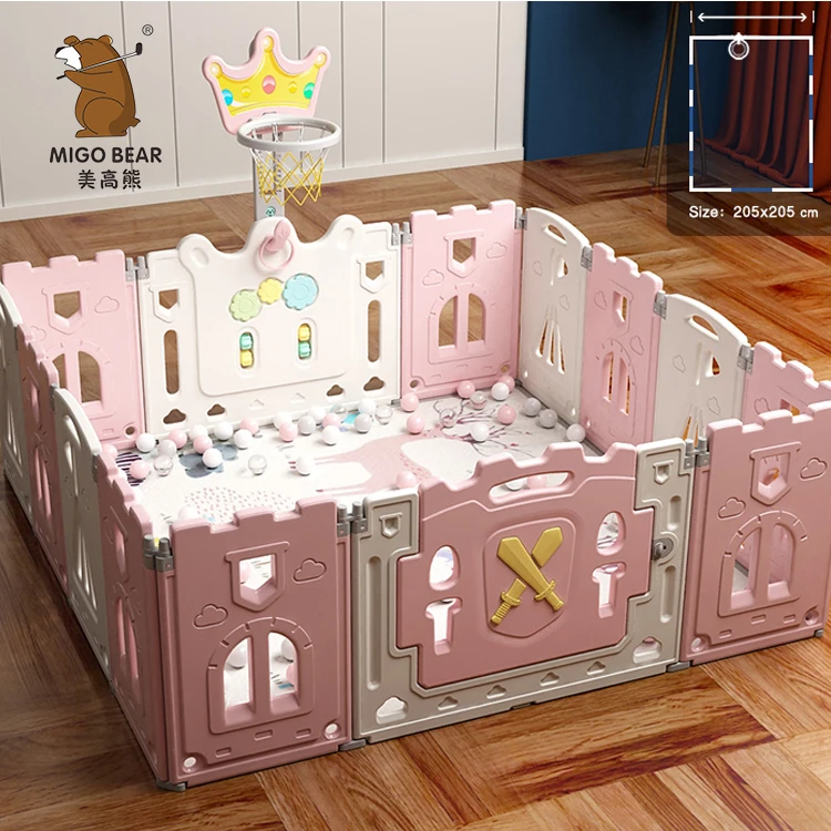 High Quality HDPE indoor Baby play yard safety plastic fence plastic kids large baby playpen