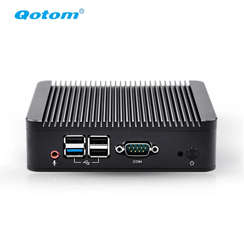Qotom Q190S мини-компьютер без вентилятора j1900 четырехъядерный 2 ethernet промышленный настольный компьютер Ubuntu linux