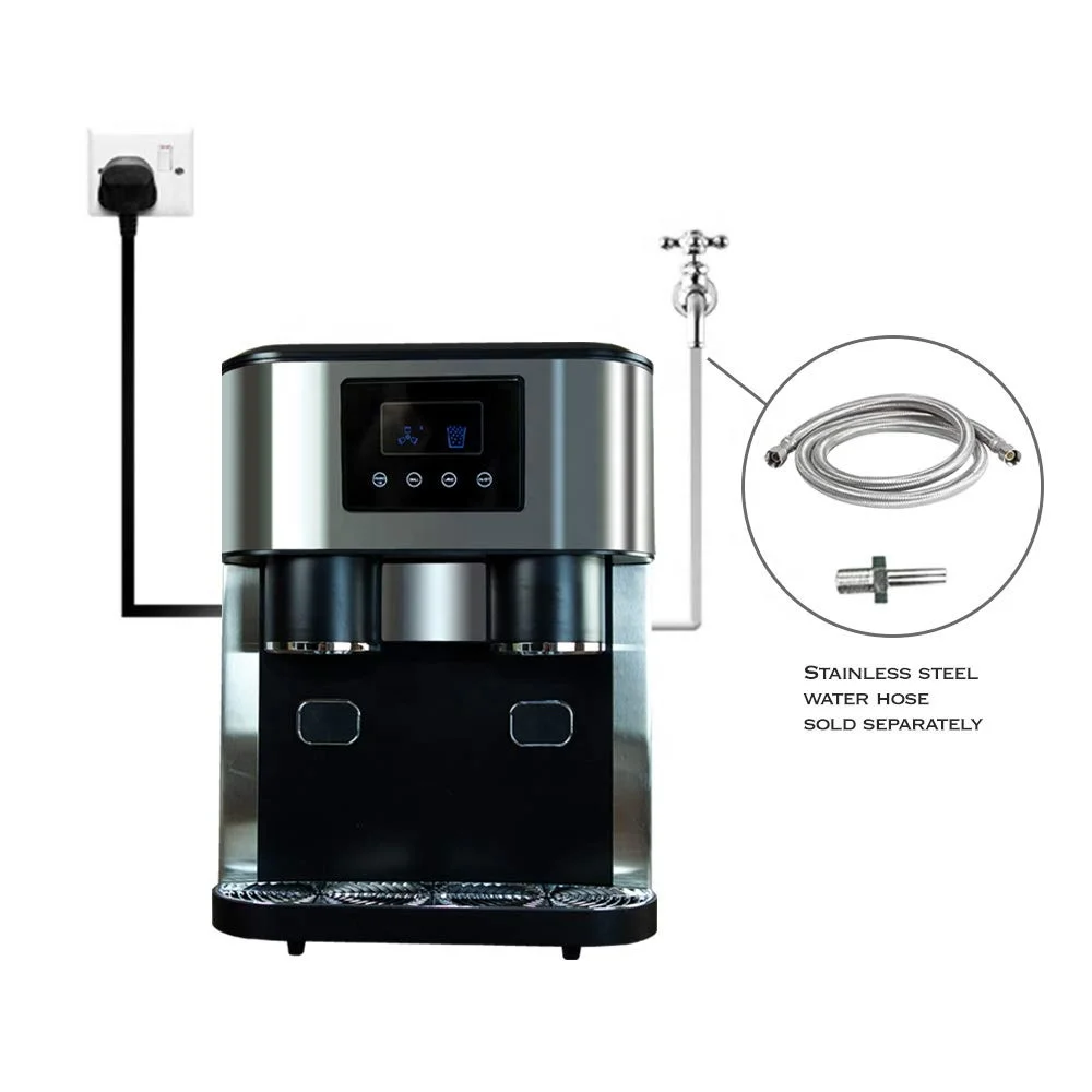Countertop Ice Maker with cold water 2 Size Ice Cube Portable Automatic Ice Cube Making machine with crusher Direct manufacturer