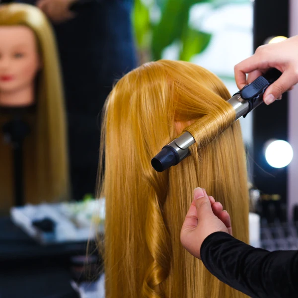 mannequin head with human hair used to weave cosmetology doll head Styling Head Hair Hairart Barber Hairdressing Fashion Salon