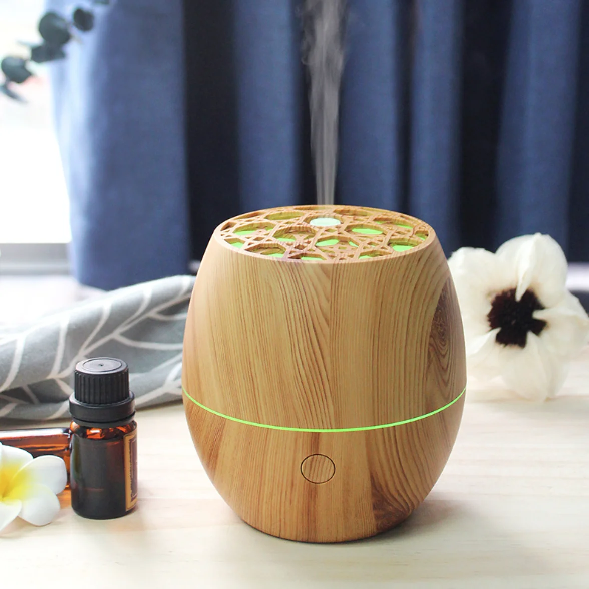
Mini Hot Sales Wood Grain USB No Noise Ultrasonic Beautifu Light Electric Essential Oils Aroma Diffuser For Hotel spa and office 