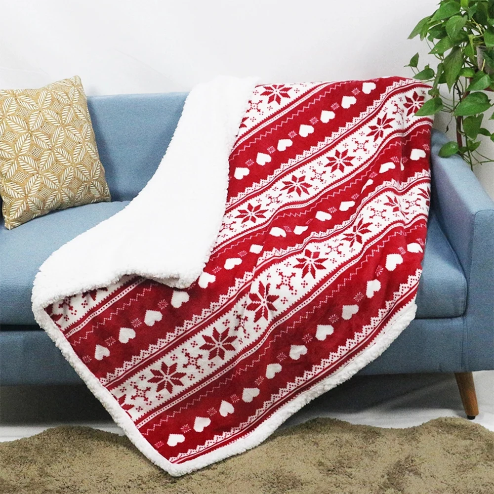 Custom bed comforter set warm lamb fleece baby bed quilt sherpa blanket