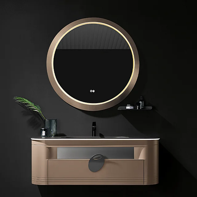 BNITM Foshan фантастический дизайн шкаф для ванной комнаты Водонепроницаемая модель ванной комнаты из нержавеющей стали туалетный столик с раковиной зеркальные огни