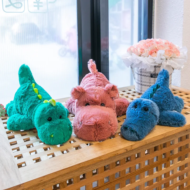 Fast Shipping Stuffed Cotton Velvet Animal Toys Plush High Quality Elephant Lion Dinosaur Wild Animal Soft Plush Toy for Kids
