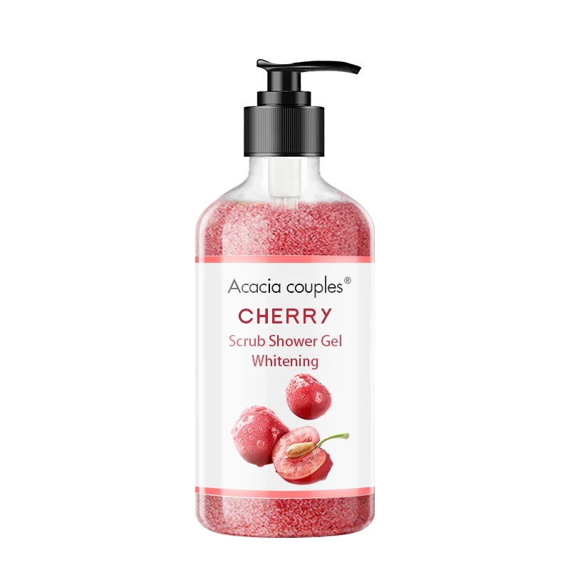 Private Label Hot Selling Best Natural Organic Body Wash Scrub Lemon Fruit Flavor Lightening Shower Gel