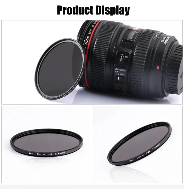 GiAi Slim ND Filter 58mm ND8 Filter Neutral Density 3 Stops Camera ND filter lens