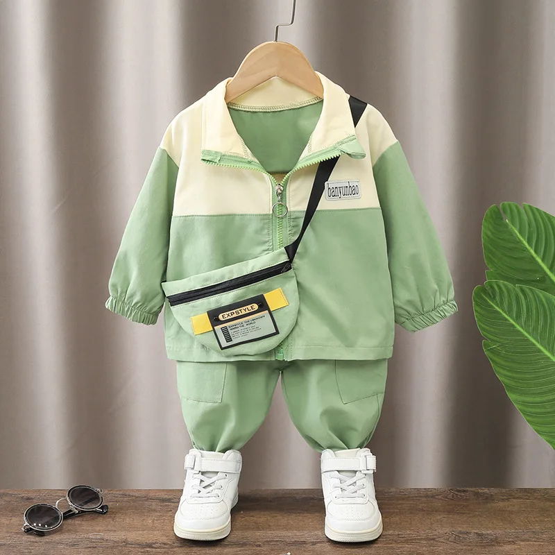 2024 Wholesale Autumn Children outwear Pullover Top+Trousers 2pcs Cotton Print Casual Clothes Set for Boy