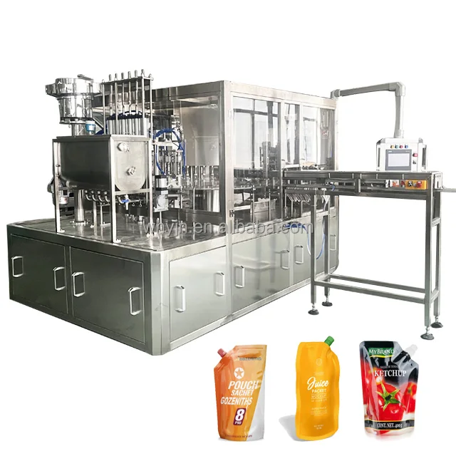 The New Doypack Filling And Sealing Machine Iv Bag Filling And Sealing Machine Spout Pouch Soybean Milk Filling Capping Machine