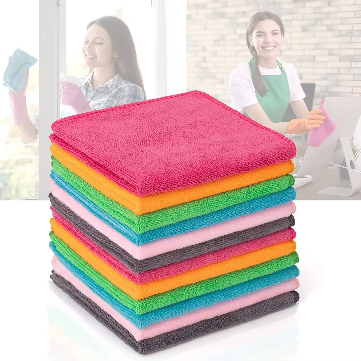 Wholesales Custom Logo Colorful Nano Remover Microfiber Cleaning Cloths Magic kitchen Towels floor cleaning Rag Various Size