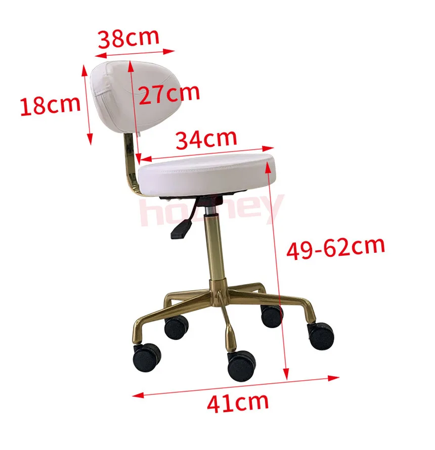 Hochey Medical PU leather Backrest Swivel Stool Bar Chair Medical Dental Doctor Stool With Wheels