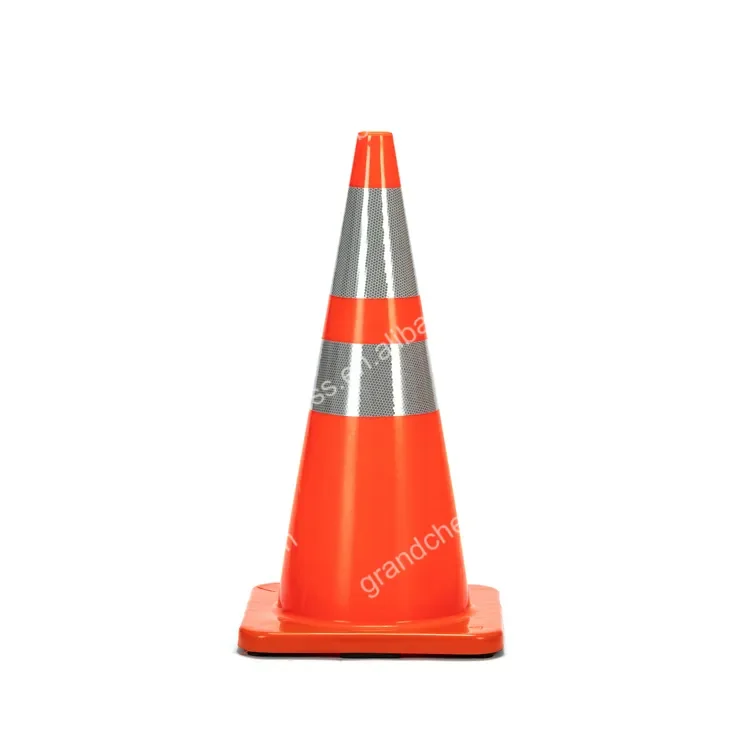 Black rubber base cone road safety/ 450 500 750 700mm Flexible PVC Traffic Cone