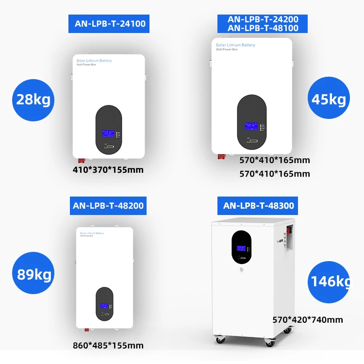Anern 24V 48V 100a 150ah 200ah wall solar energy lithium battery