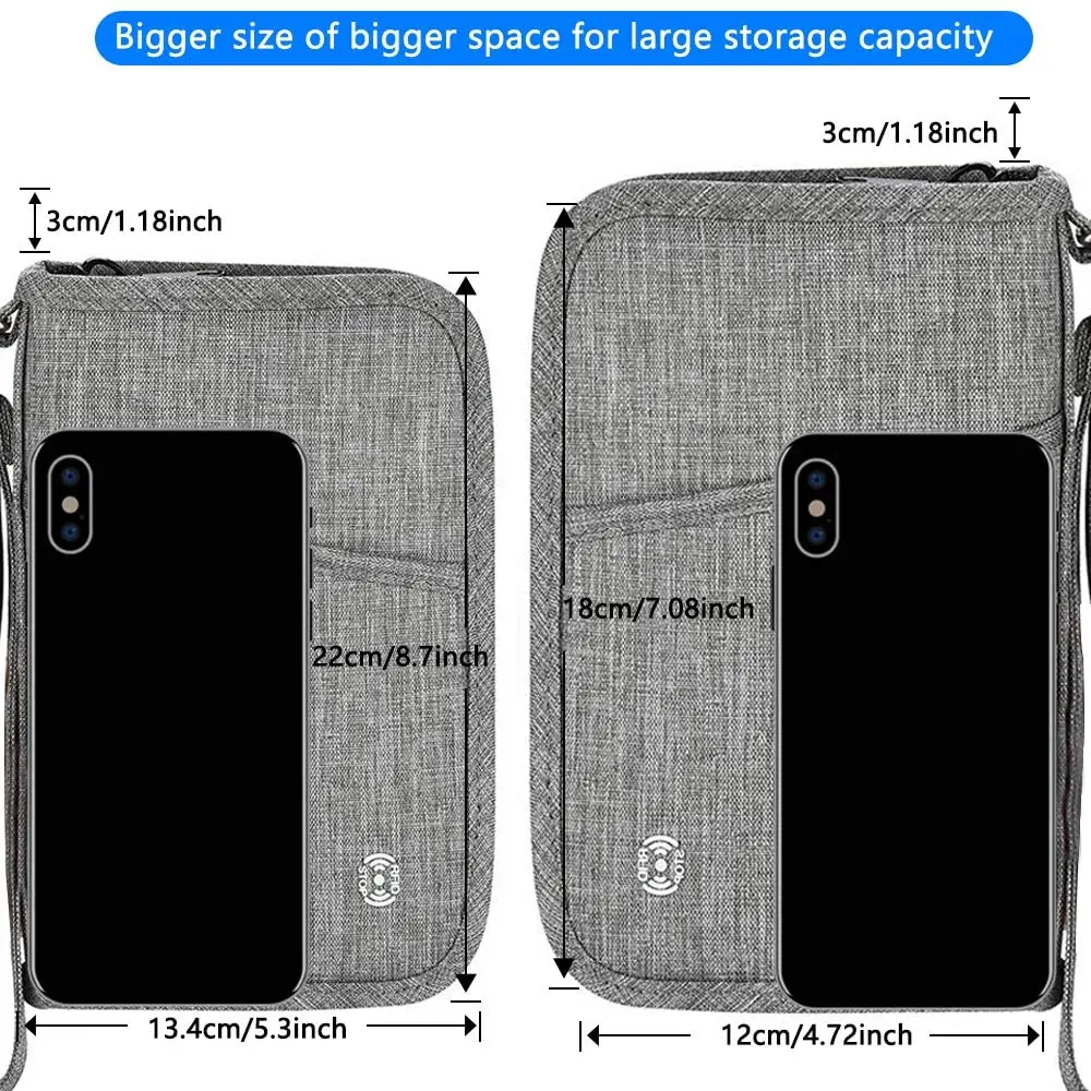 Hot Selling Zipper High quality Large Capacity Family Travel Passport Holder For Men Women