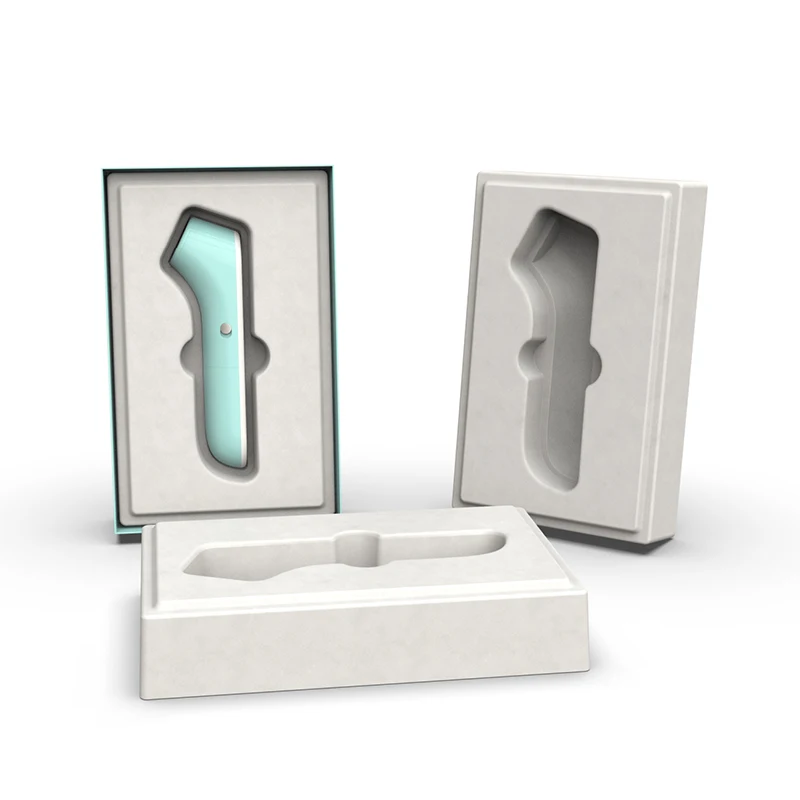 High quality custom design eco friendly electronic products molded pulp tray for thermometer packaging