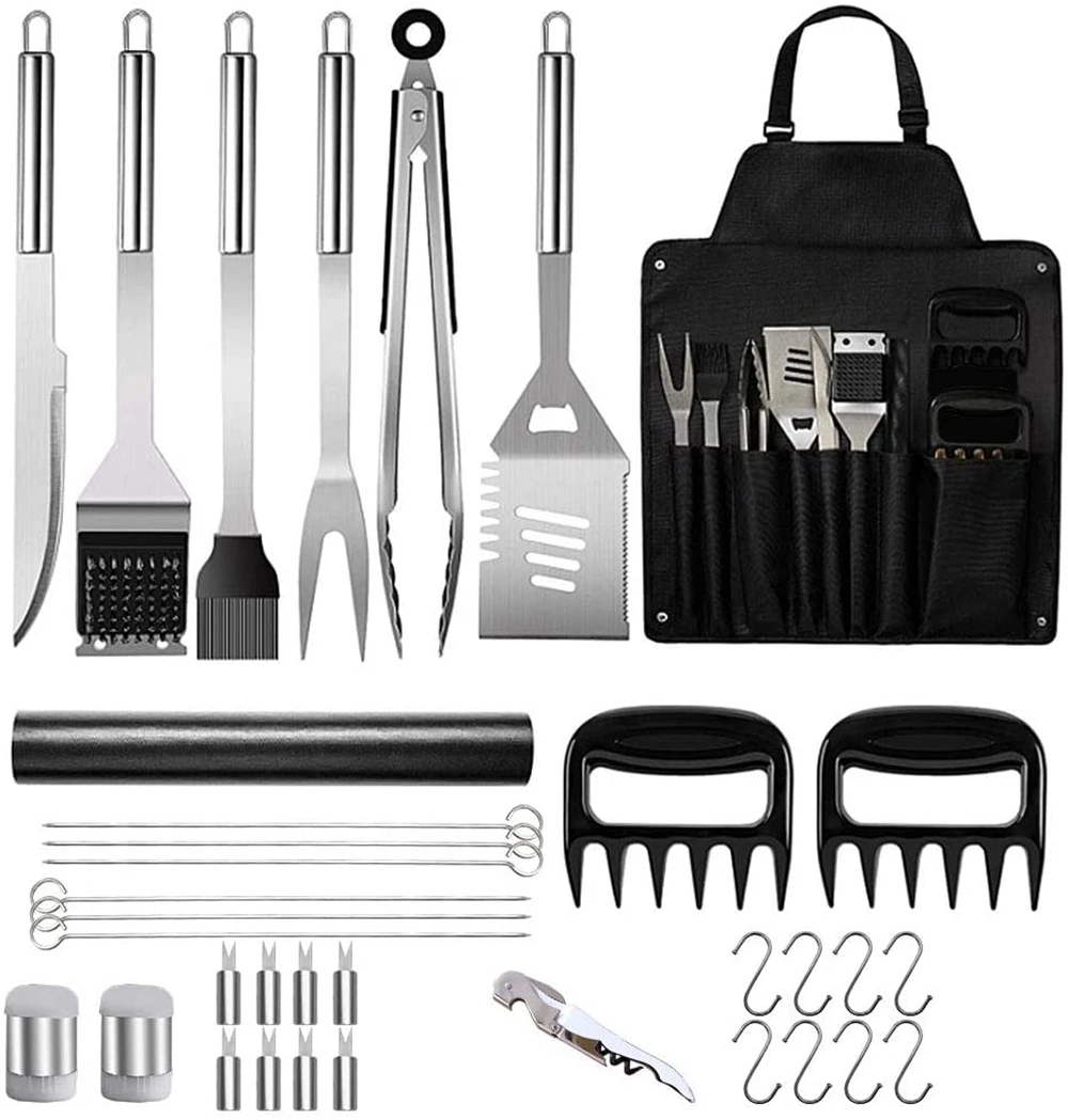 Hot Sell 31 Piece Stainless Steel BBQ Tools Set With Apron