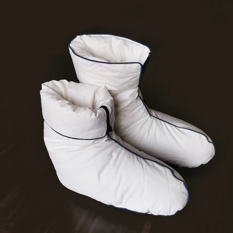 Winter Ultralight Warm Goose Down Walking Socks Nylon Fabric Soft Sole Outdoor Sleeping Keep Warm Down Socks