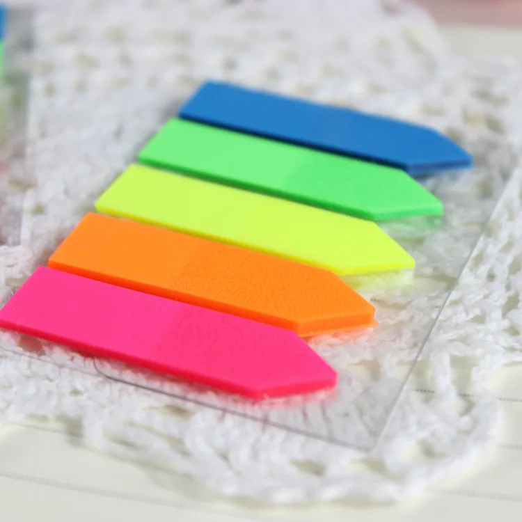 
Memo Pad Custom Neon Page Markers Sticky Note Tabs Colored Index Tabs Flags Fluorescent Pet Sticky Notes Plastic Bookmark 