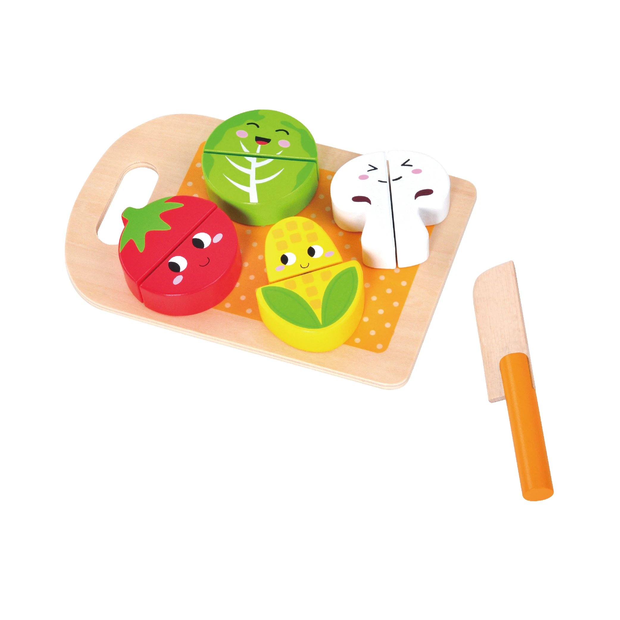 Wooden knife and tray early educational gifts kids wooden cutting vegetables