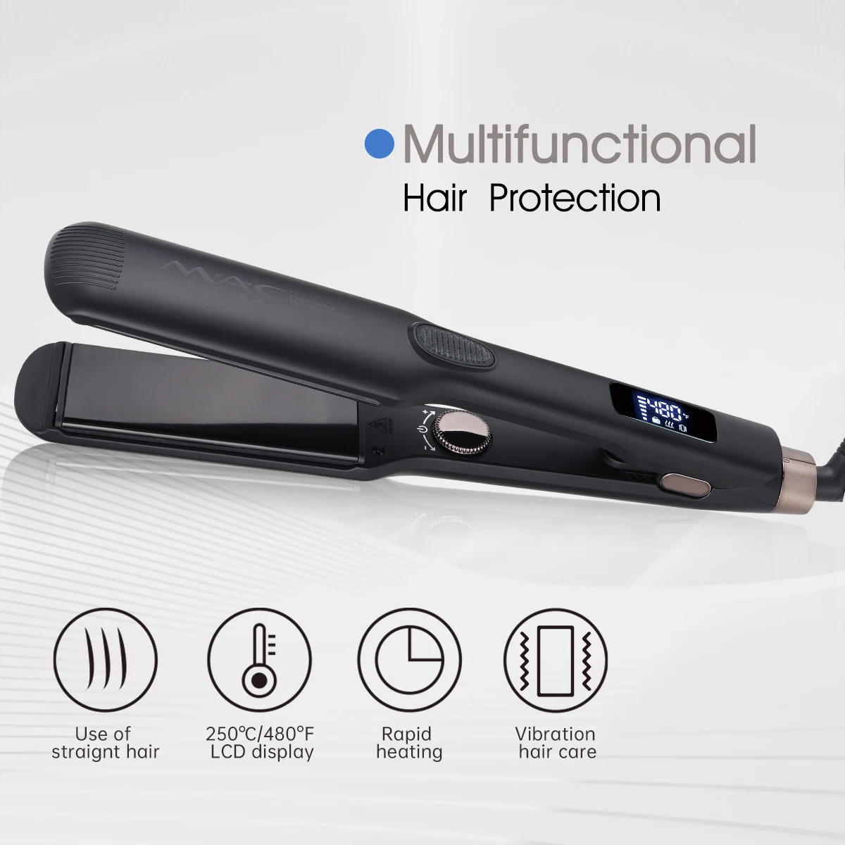 MAC Styler Pink Black Planchas De Cabello Ceramic Flat Iron PTC Heating Professional Hair Straightener