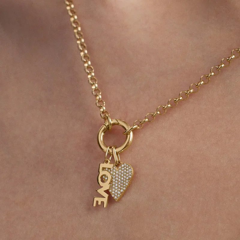 LUCKYDG Waterproof Tarnish Free Hypoallergenic Jewelry Women 18k Gold Plated Stainless Steel Clip On Charms For Necklace