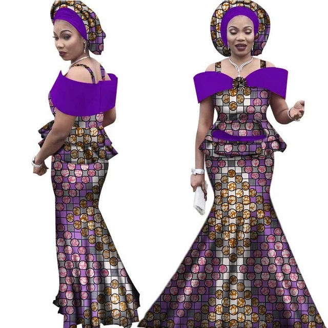 Африканские комплекты из двух частей с головным убором Дашики большого размера одежда Базина С Коротким Рукавом Традиционная африканская вечерняя сексуальная WY3113