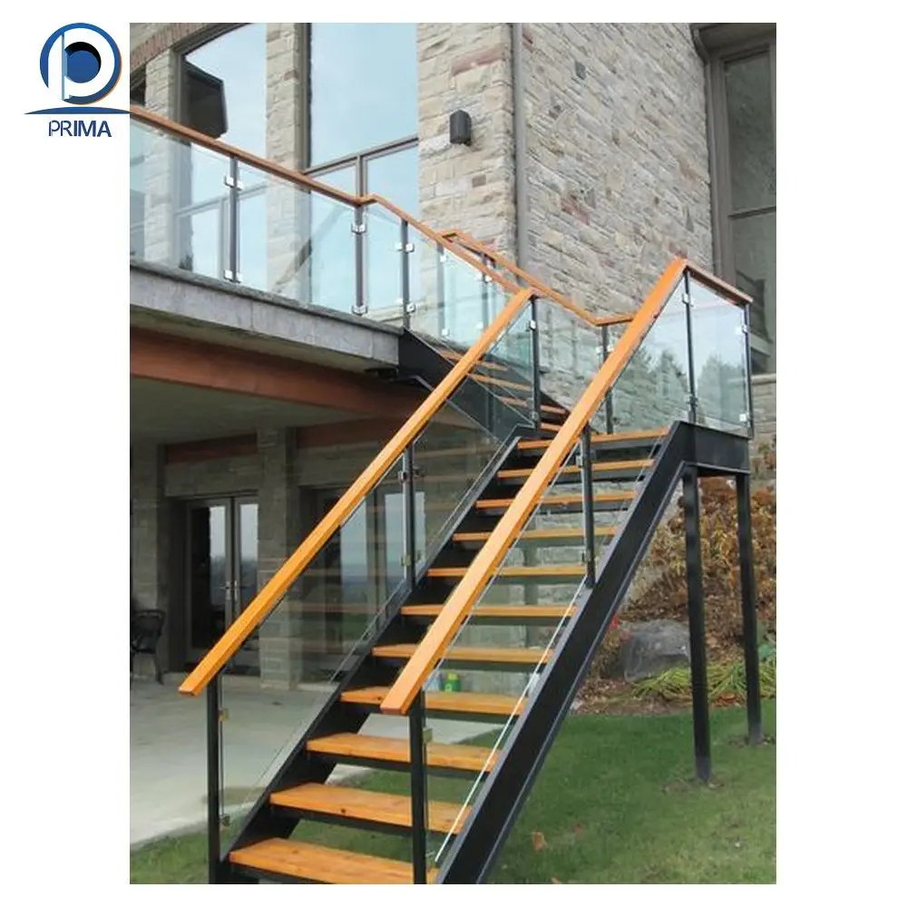 PRIMA Modern Style Solid Wood Staircase Flooring Luxury Interior Solid Wooden Treads Stairs