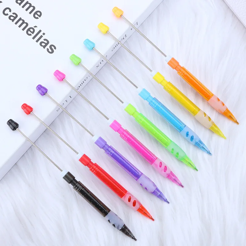 Factory Price Bulk Diy Beadable pens Mechanical Pencil Blank Metal Bar Add A Bead Beaded Decorated Beadable Propelling Pencil