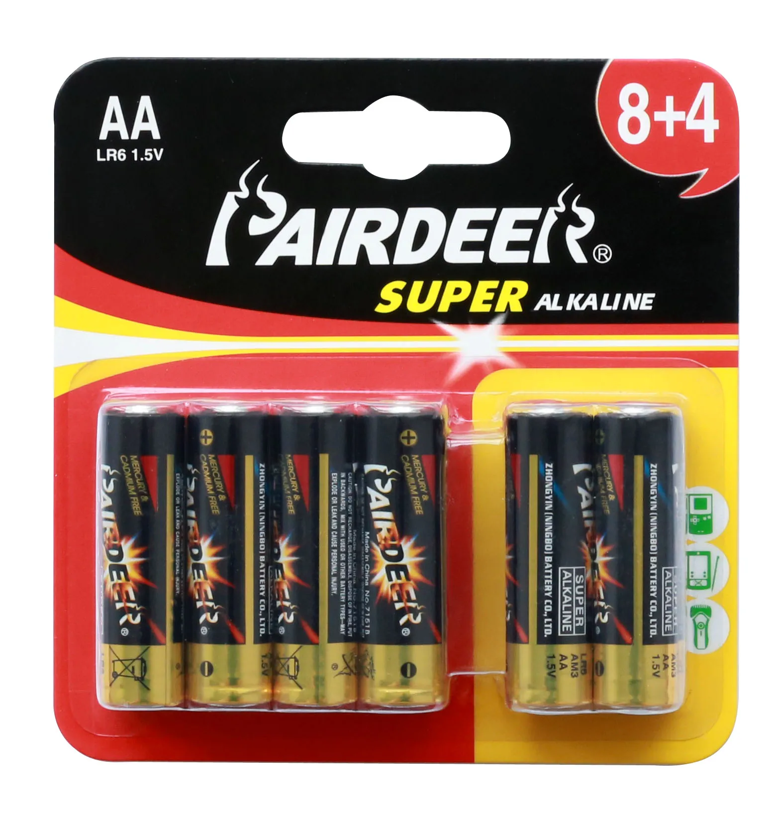 
Pairdeer OEM All-season performance 1.5V LR6 AA Super alkaline battery aa 