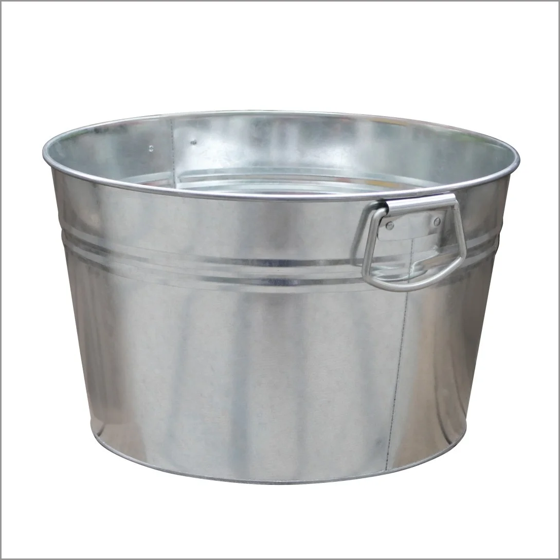 Metal Iron Beer And Beverage Tub Ice Bucket With Handle