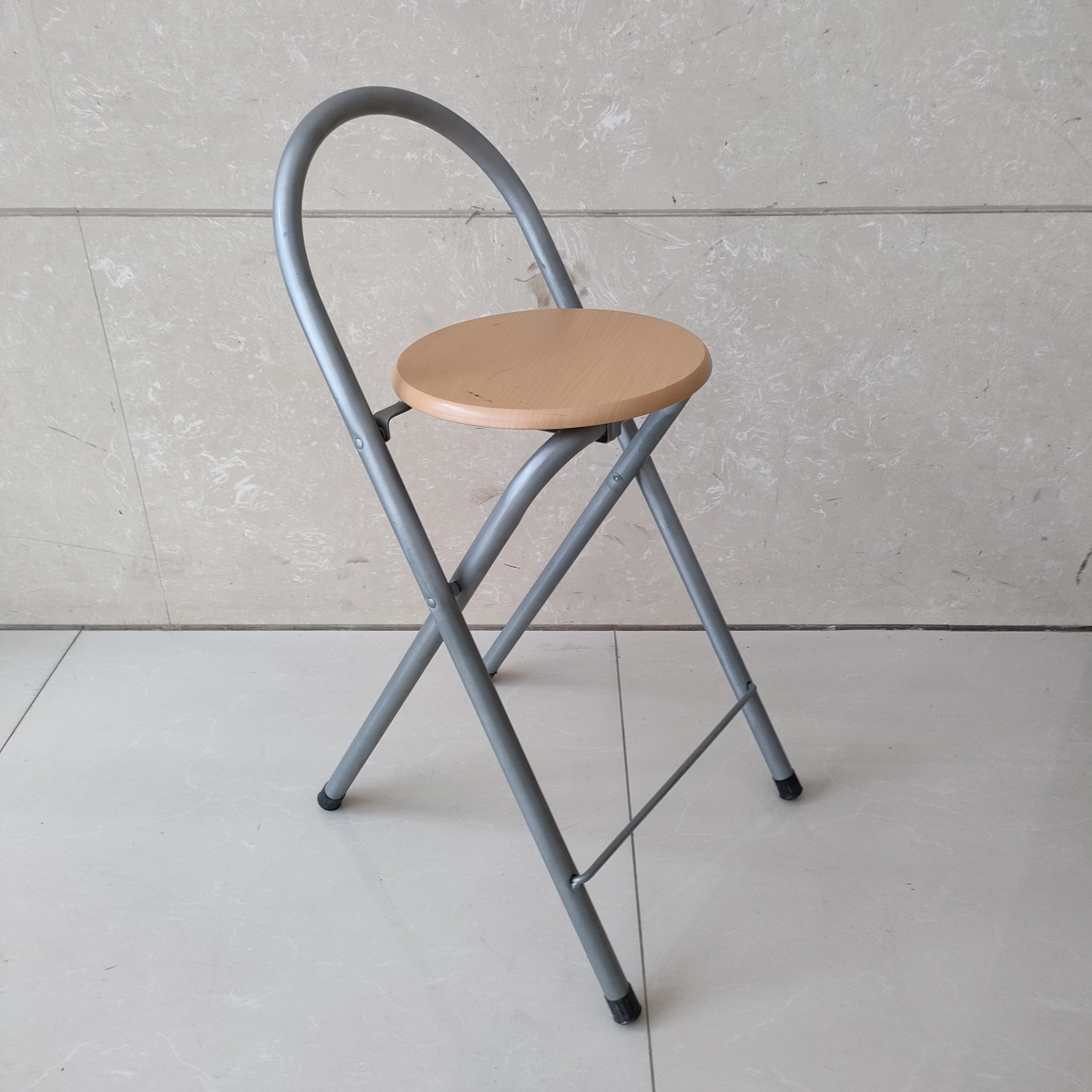 Custom MDF seat industrial for home kitchen room breakfast iron bar stool with backs Outdoor folding metal high bar chair