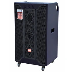 15 inch  best rechargeable portable professional trolley active stage speaker with wheels 200W RMS power