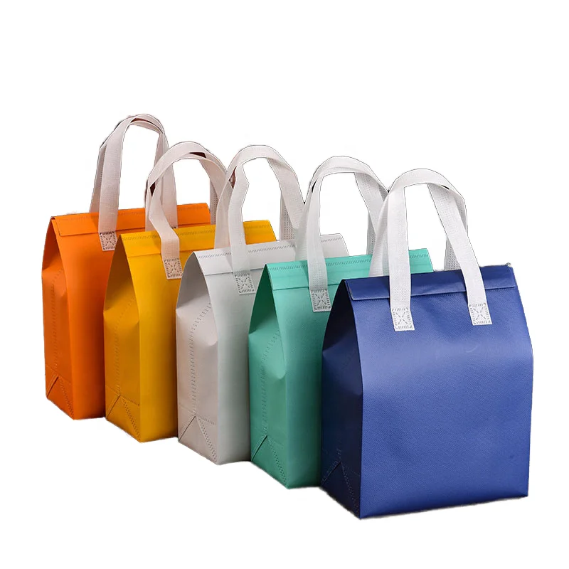 Wholesale Disposable Nonwoven Aluminum ice cream Foil Insulation Bag for Takeout  Beverage Packaging Catering Cake Carrying